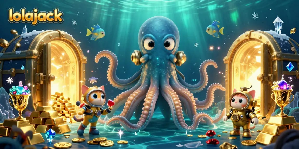 Experience big wins at lolajack casino with golden treasures and animated characters