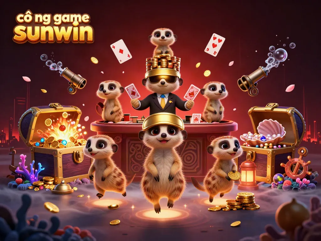 Experience the thrilling atmosphere of cổng game sunwin with playful meerkats in a dynamic casino operation.