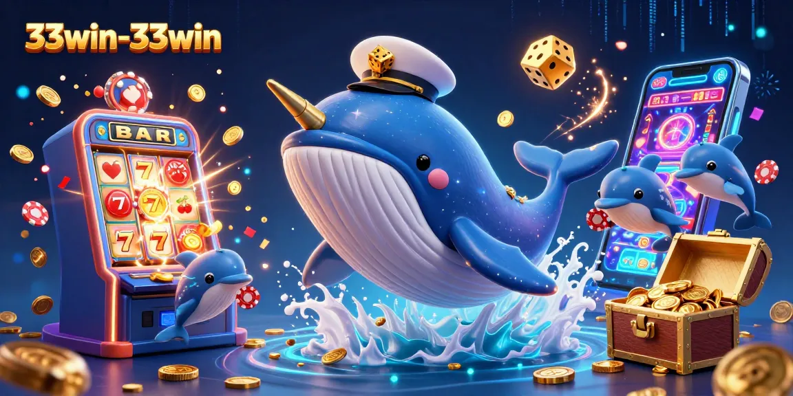 Experience the thrill at 33win-33win with vibrant casino elements amidst an exciting ocean scene!