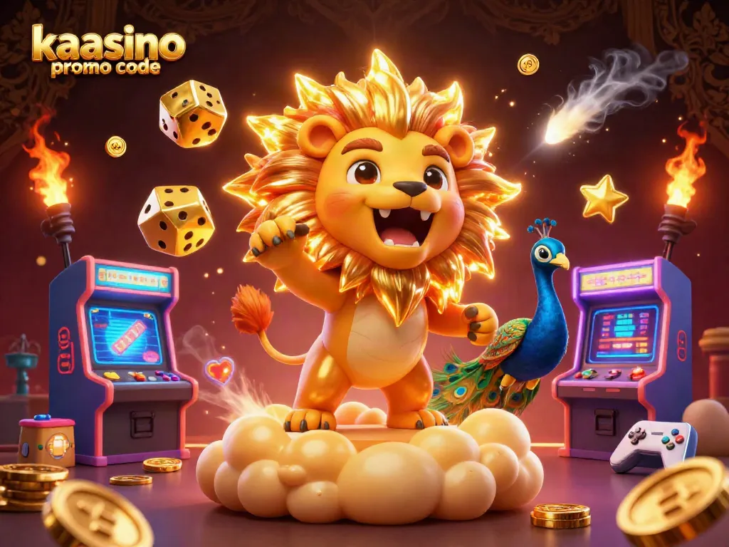 Engage with the kasino promo code for exciting bonuses in a vibrant 3D casino scene.