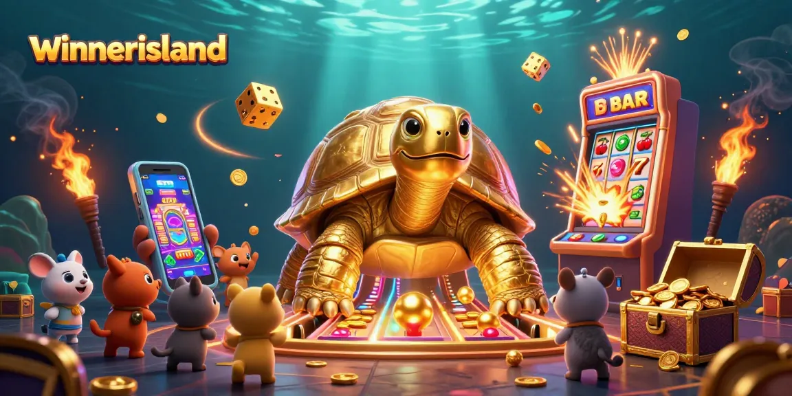 Experience thrilling games at winnerisland with golden elements and energetic characters.