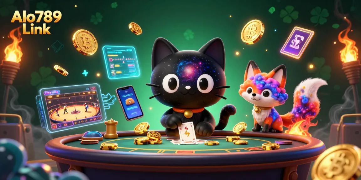 Engage in exciting gameplay with the Alo789 Link on a cosmic casino table, featuring rich 3D elements.